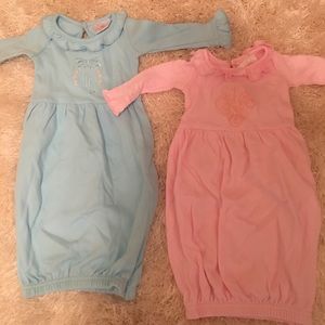 Sassy Kids Blanks 0-3 month ruffle gowns, “H” mono